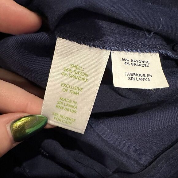 Lilly Pulitzer Navy Wide Leg Sailor Pant Mariner Gold Logo Buttons Sz 2 - Picture 3 of 7